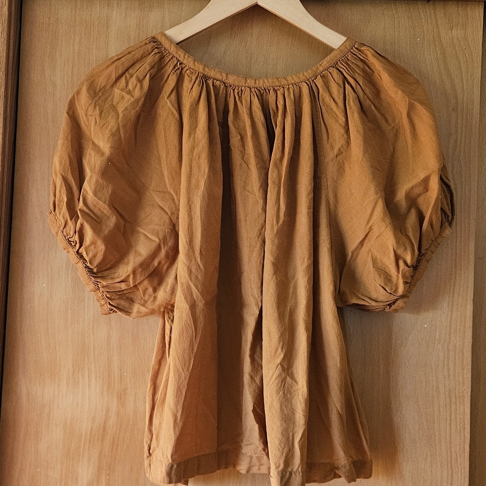 Doen Rust Brown Ruffled Blouse - Picture 3 of 3